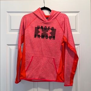 Bright pink under armor hoodie size medium
